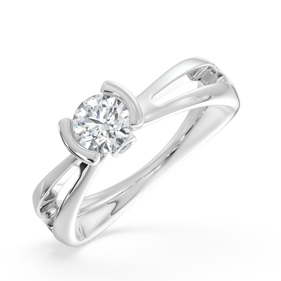 SY Women's Ring in Platinum, Bezel Solitaire