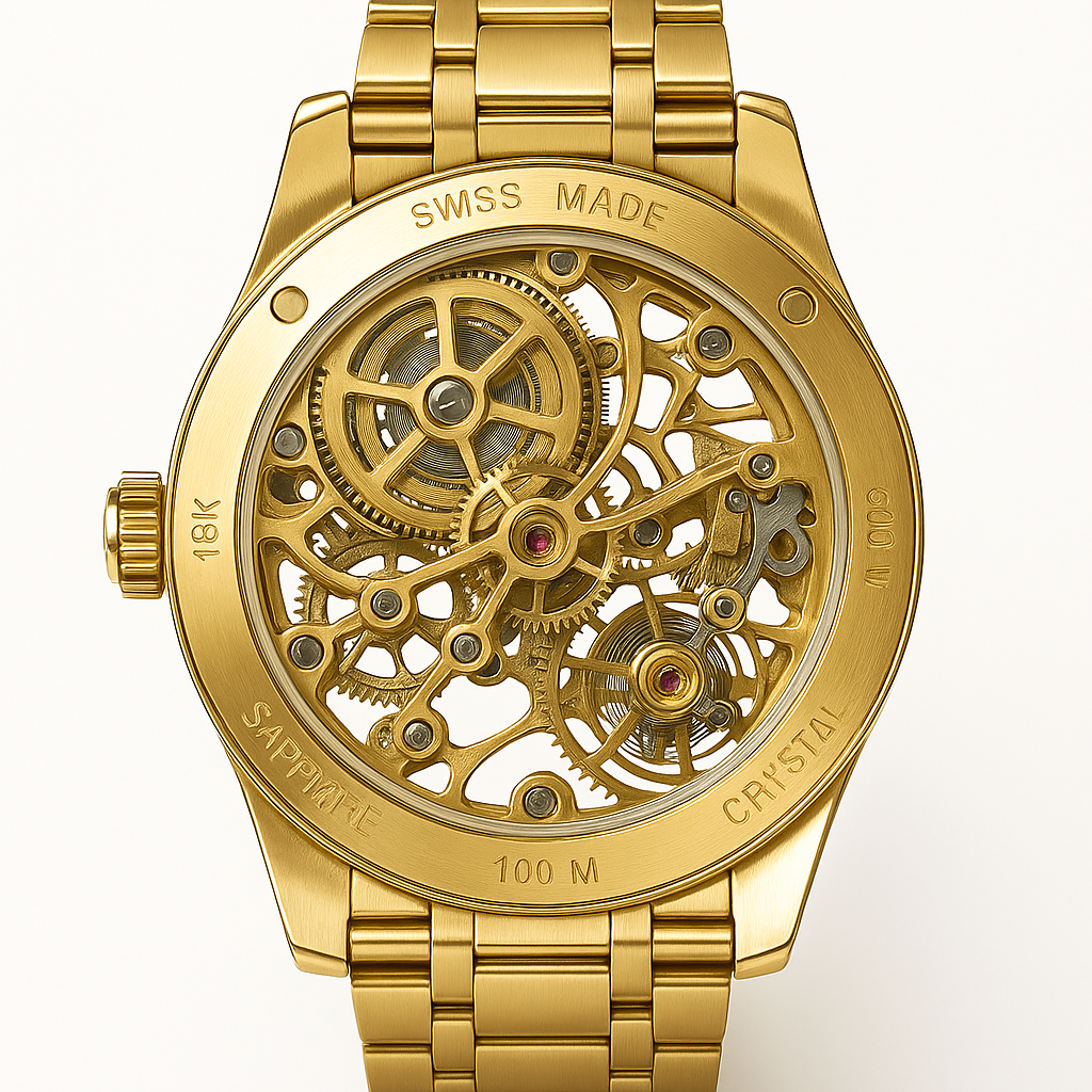 Premium Gold Emerald Diamond Watch