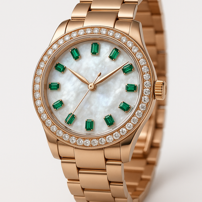 Pearl & Emerald Luxe Diamond Watch