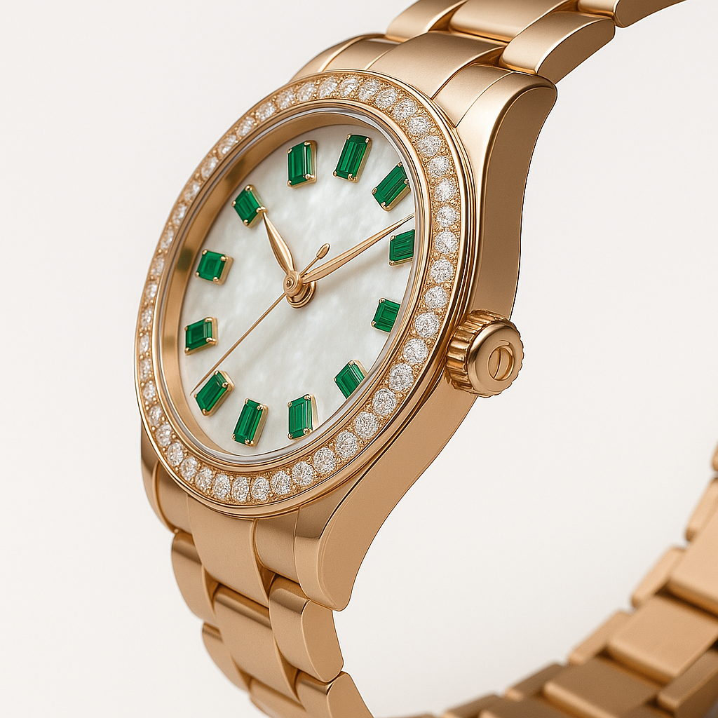 Pearl & Emerald Luxe Diamond Watch
