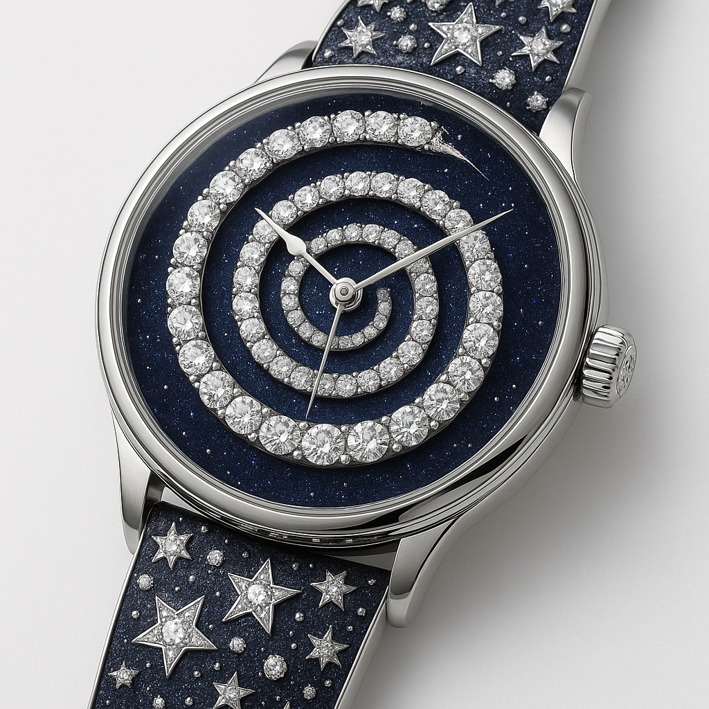 Midnight Swirl Gold & Diamond Watch