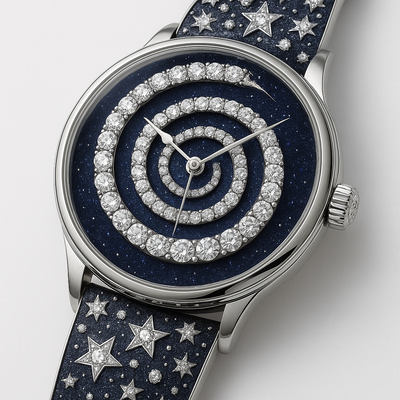 Midnight Swirl Gold & Diamond Watch
