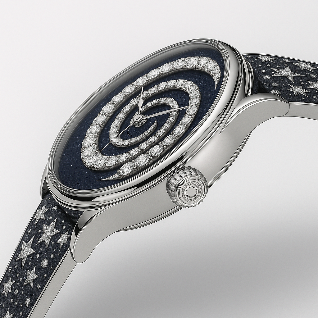 Midnight Swirl Gold & Diamond Watch