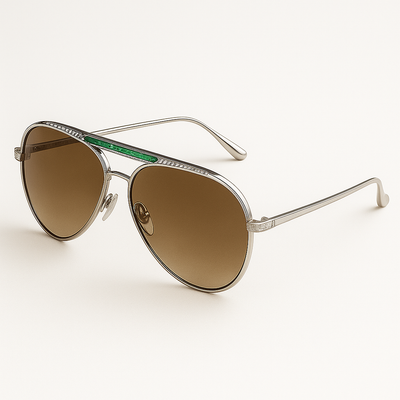 Gold Emerald & Diamond Statement Sunglasses