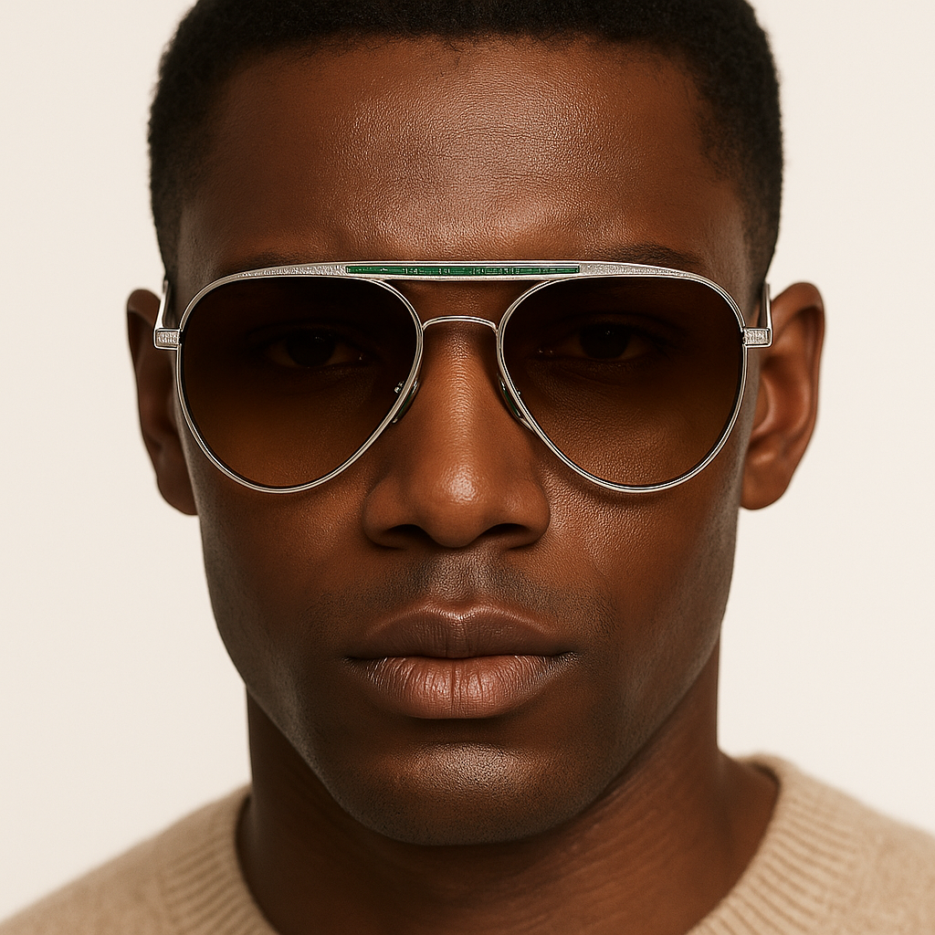 Gold Emerald & Diamond Statement Sunglasses