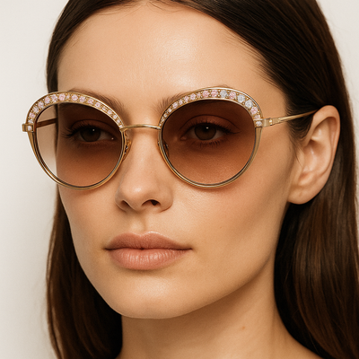 Diamond Gold Statement Sunglasses