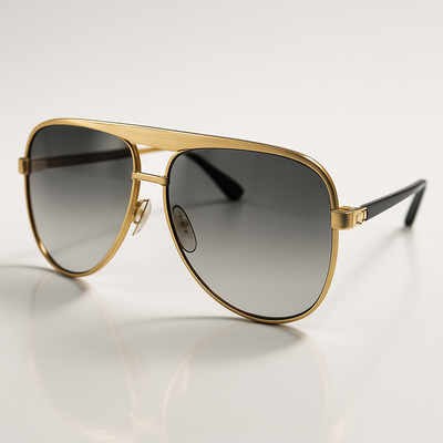 Unisex Gold Aviator Sunglasses