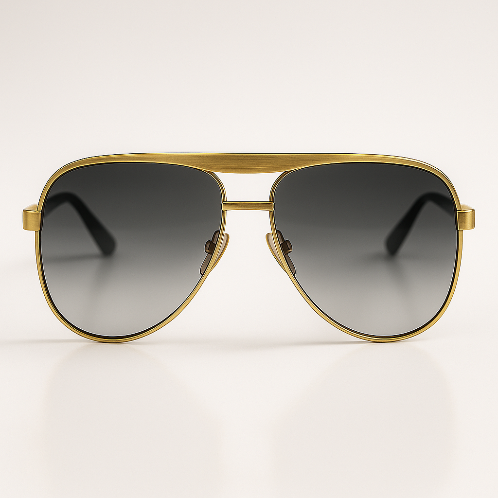 Unisex Gold Aviator Sunglasses