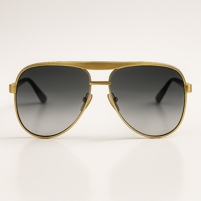 Unisex Gold Aviator Sunglasses