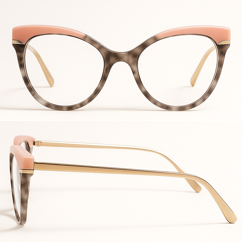 Dual-Tone Pink and Brown Gold Spectacles