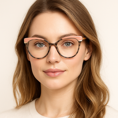 Dual-Tone Pink and Brown Gold Spectacles