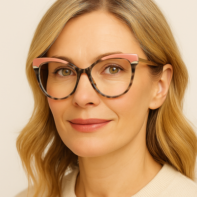 Dual-Tone Pink and Brown Gold Spectacles