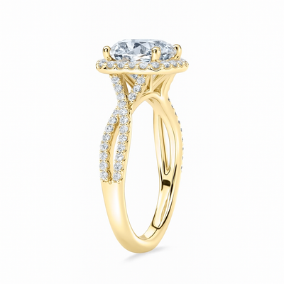Cushion-Cut Halo Engagement Ring