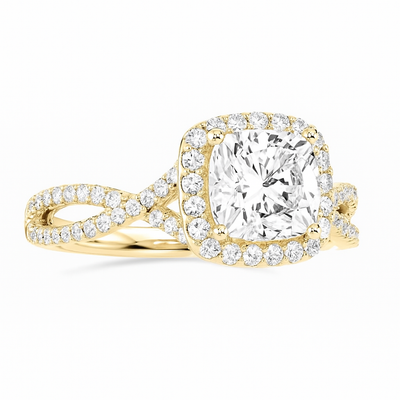 Cushion-Cut Halo Engagement Ring