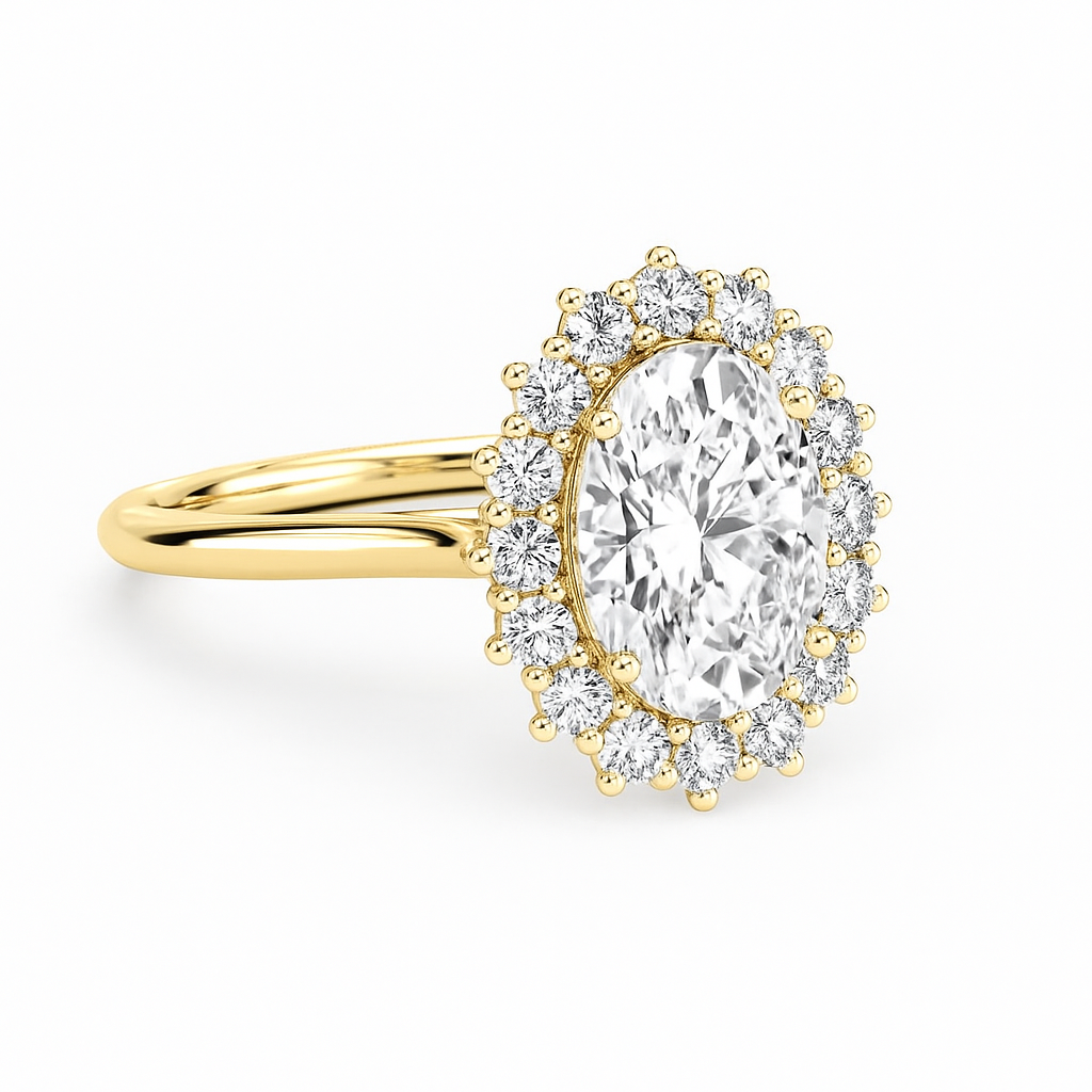 SY Center Oval with side diamonds