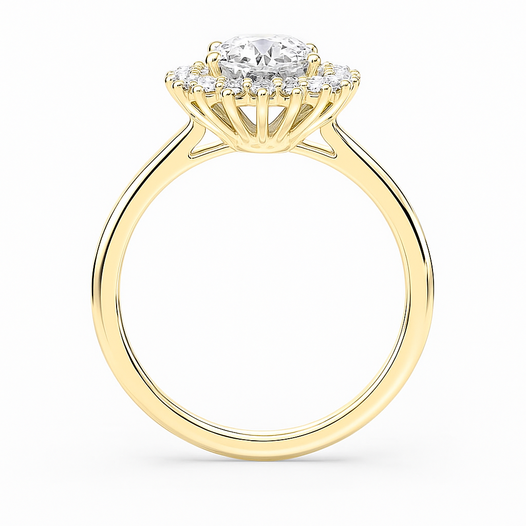 SY Center Oval with side diamonds