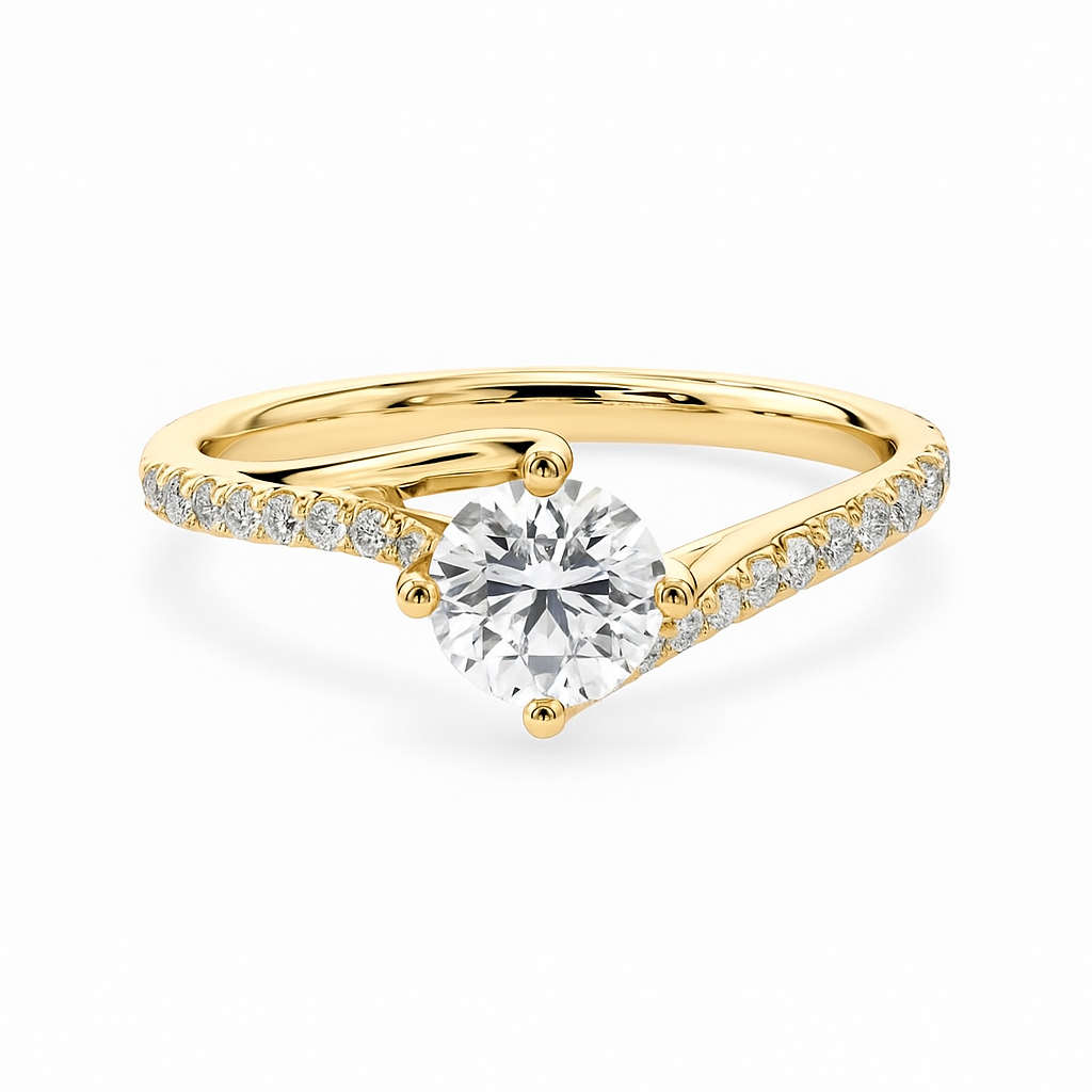 Pavé Twist Solitaire Ring