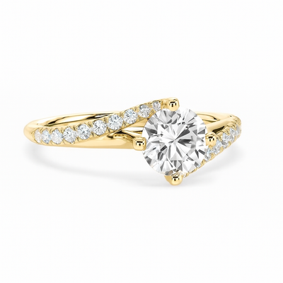 Pavé Twist Solitaire Ring