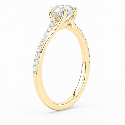 Pavé Twist Solitaire Ring
