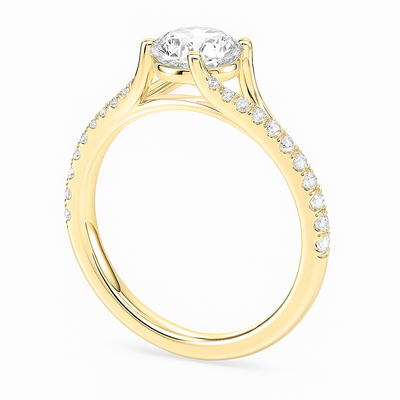 Pavé Twist Solitaire Ring