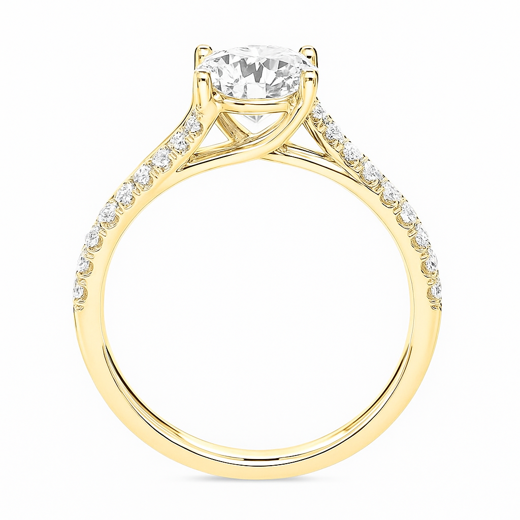 Pavé Twist Solitaire Ring