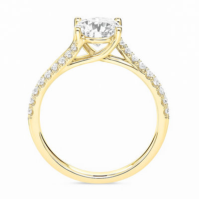 Pavé Twist Solitaire Ring