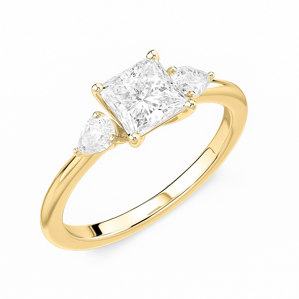Princess Pear Solitaire Ring