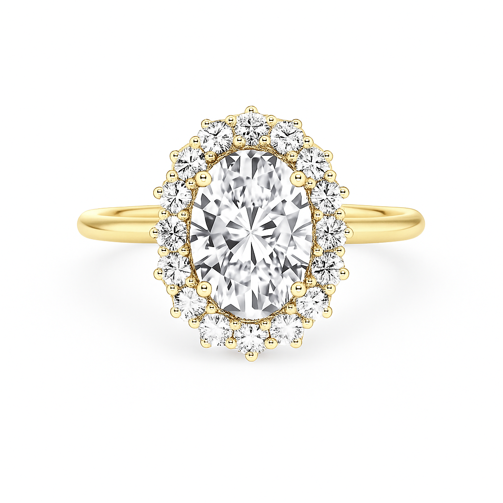 SY Center Oval with side diamonds