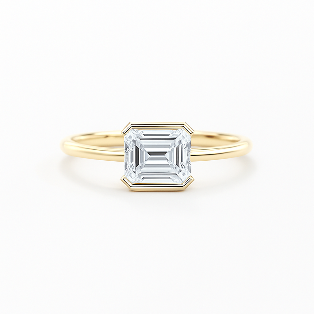 Bezel-Set Emerald Solitaire Ring