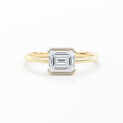 Bezel-Set Emerald Solitaire Ring