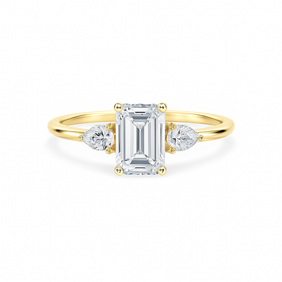 Emerald-Pear Solitaire Ring