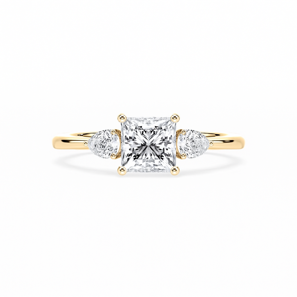 Princess Pear Solitaire Ring