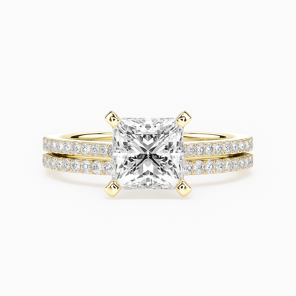 Elite Dual Pavé Princess Ring