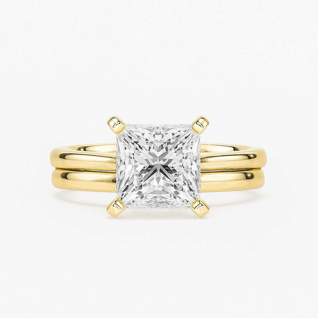 Princess-Cut Dual Band Ring