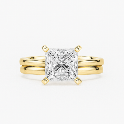 Princess-Cut Dual Band Ring