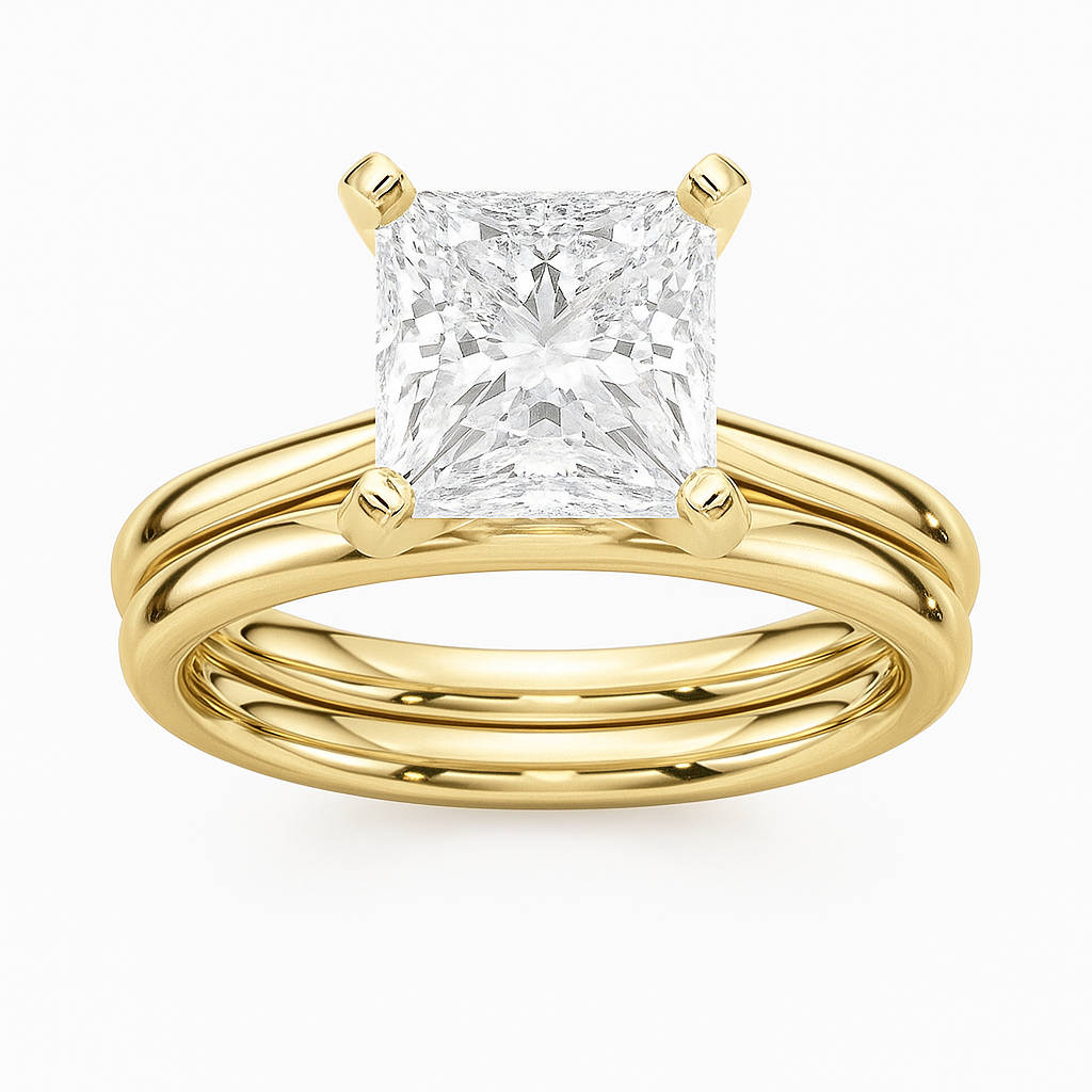 Princess-Cut Dual Band Ring