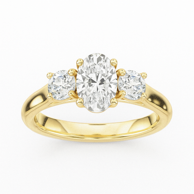 Oval Trio Diamond Ring