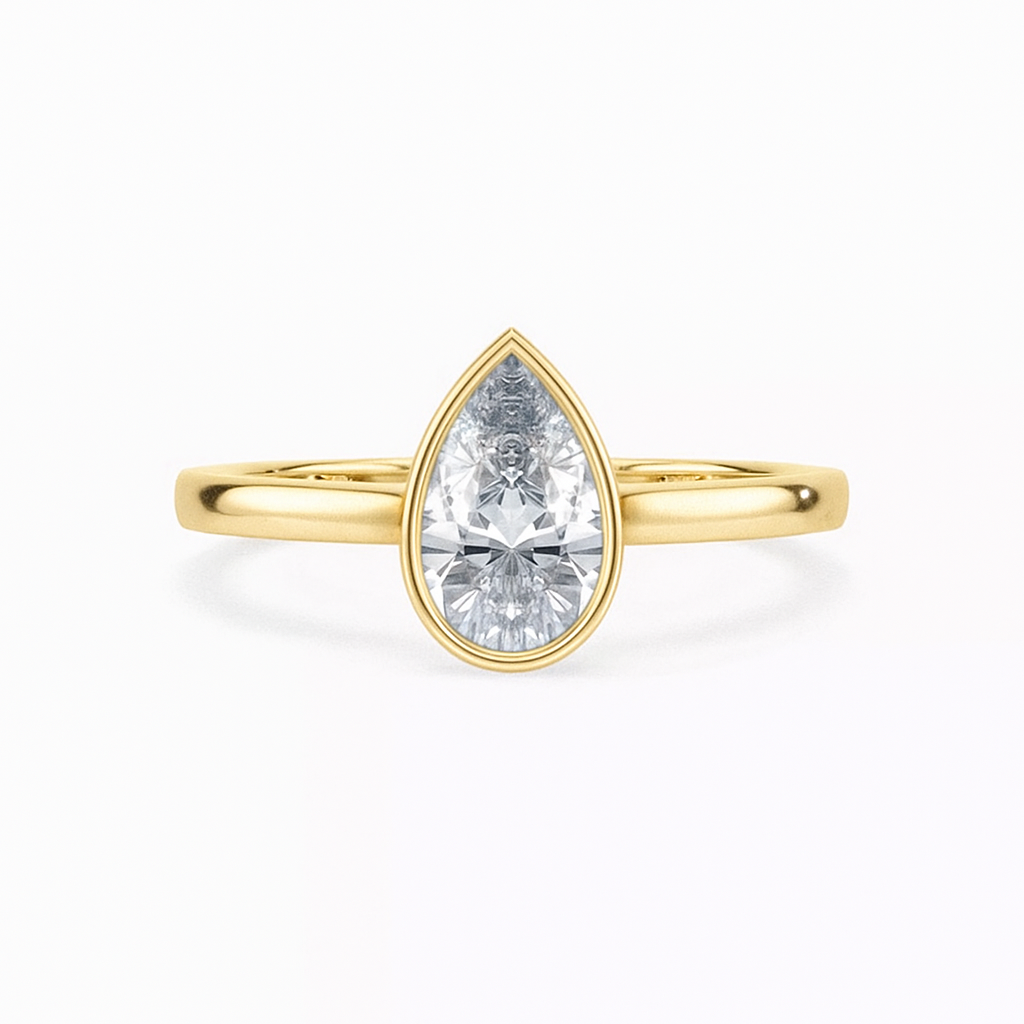 Classic Pear Bezel Ring