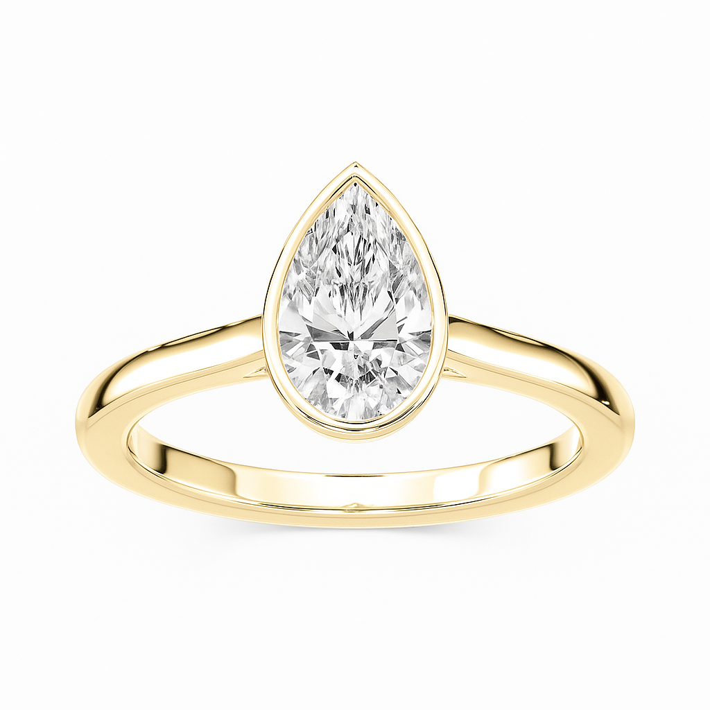 Classic Pear Bezel Ring