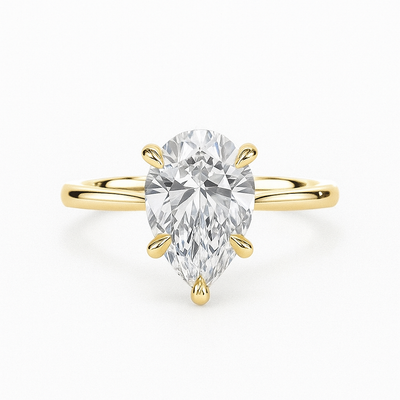 Classic Pear Solitaire Ring