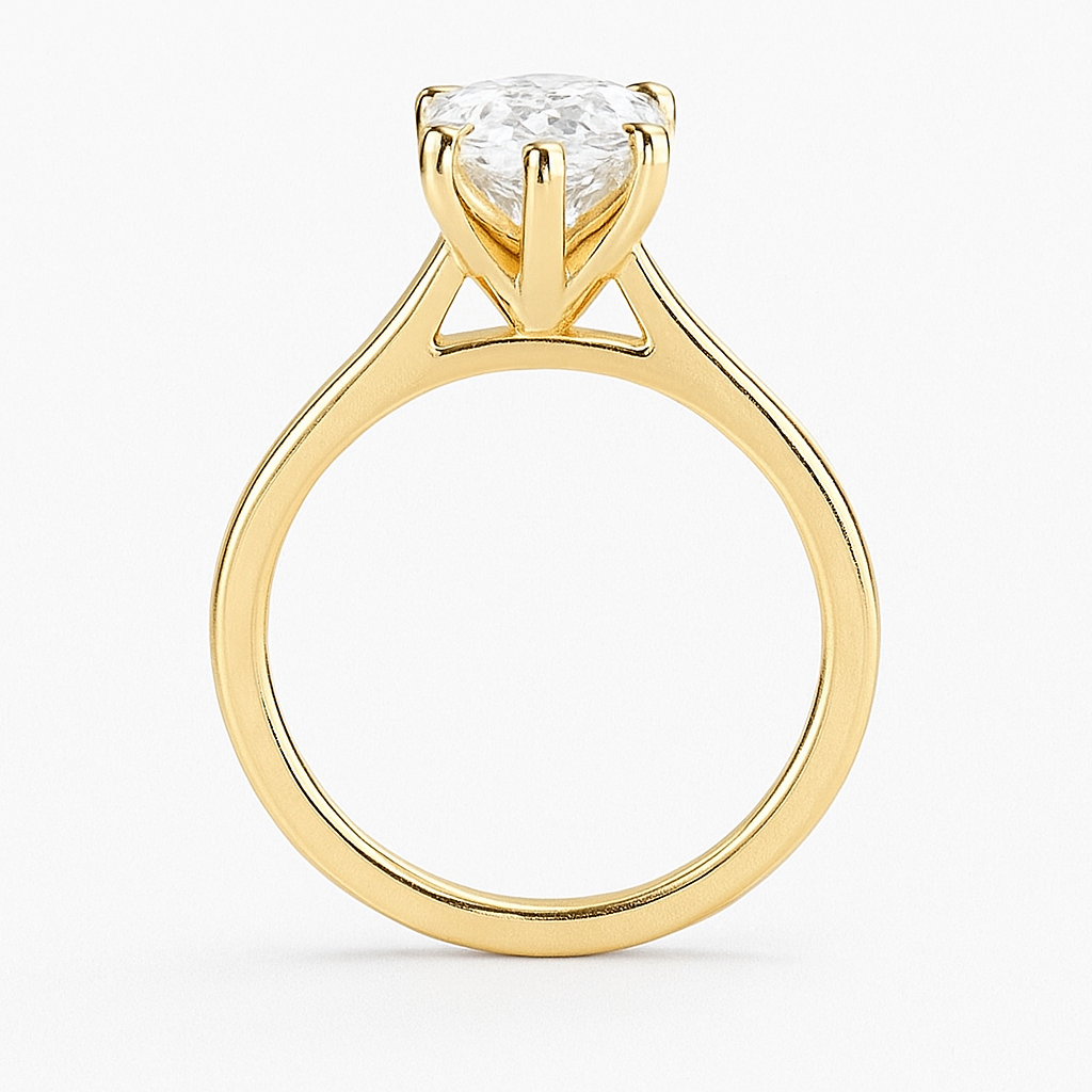 Classic Pear Solitaire Ring
