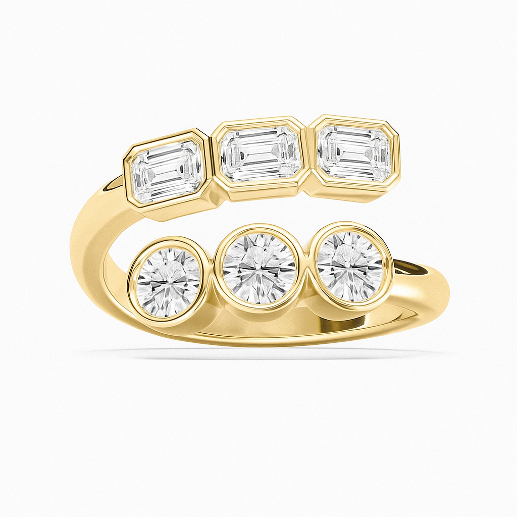 Emerald Round Radiance Ring