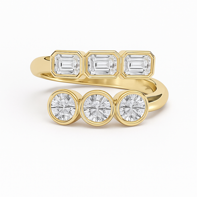 Emerald Round Radiance Ring