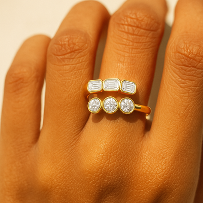 Emerald Round Radiance Ring
