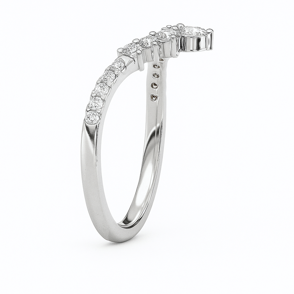 V-shape Diamond Vanki Ring