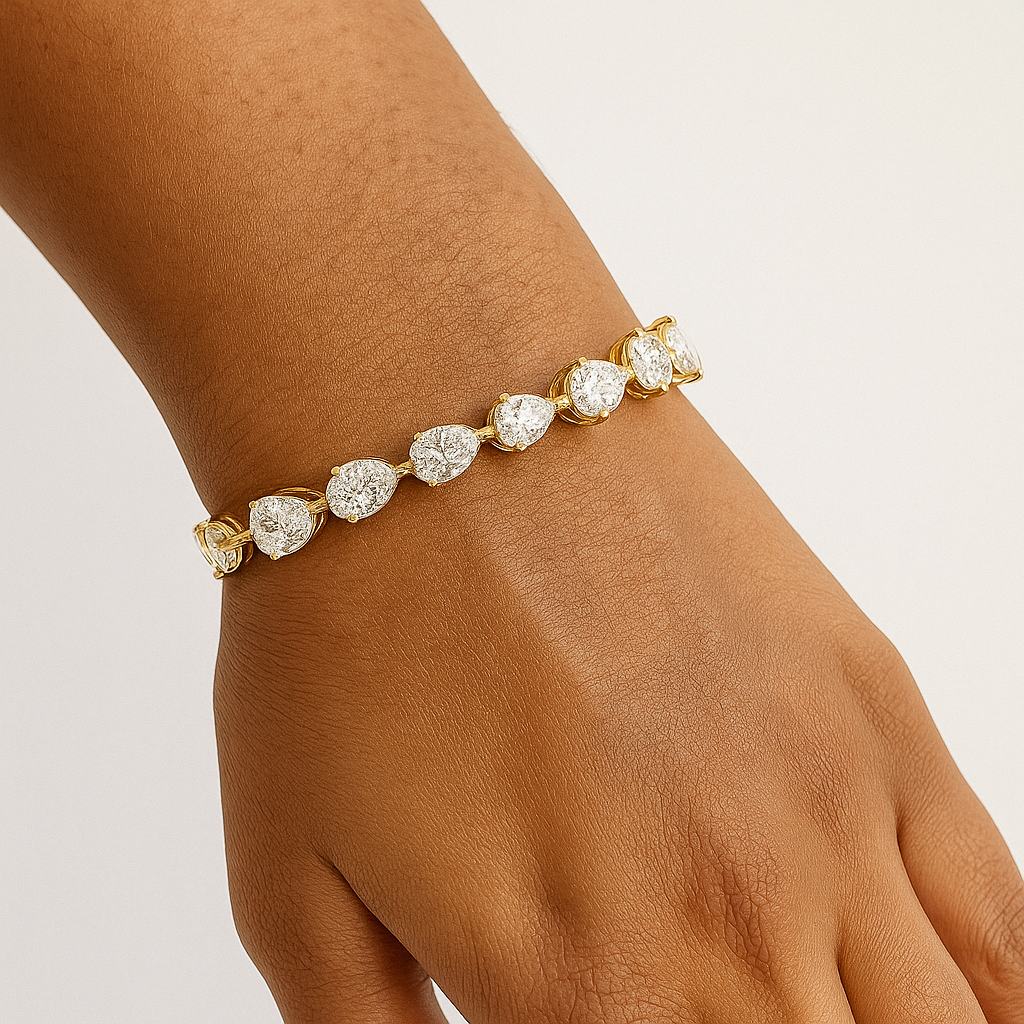 Radiant Pear Diamond Bangle