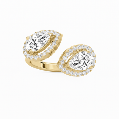 Duo Pear Diamond Ring