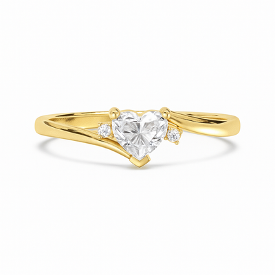 Amora Heart Solitaire Ring