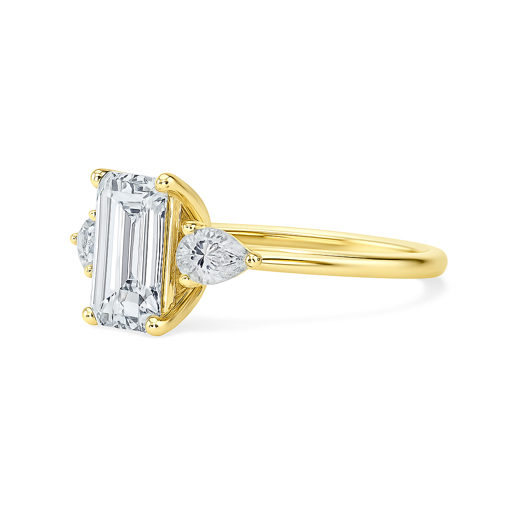 Emerald-Pear Solitaire Ring