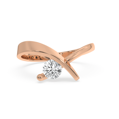 SY Women's Ring in Gold, Split-Shank Solitaire